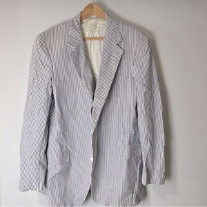 Hixson Size M (38) Blue White Stripe Seersucker Jacket